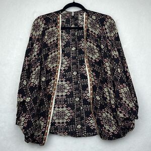 Pink Blush Floral Print Cocoon Style Kimono One Size